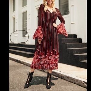 𝅺Suzanne Betro Plus Dress sz 1X Floral‎ V-Neck NEW #A314